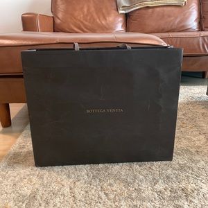 ❌SOLD Authentic dark brown large Bottega Veneta paper bag with side snap closure